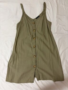 Cotton On Olive Green Button-Up Tank Top